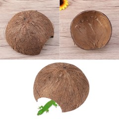 Coconut Hide for Crested Gecko Natural Reptile Hideouts Hut Cave Habitat