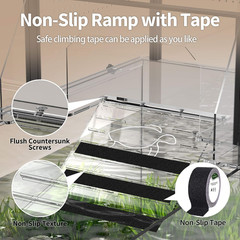 Turtle Basking Platform, Fits 10–13.5″ Wide Tanks, Temp Humidity Gauge | Clear A