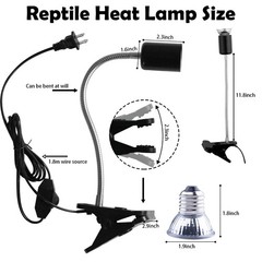 Reptile Heat Lamp,360° Rotatable Basking Spot Light,Dimmable Heating Lamp