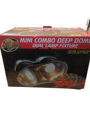 Zoo Med LF-19 Mini Combo Deep Dome Dual Lamp Fixture Reptile Terrarium NO Bulbs