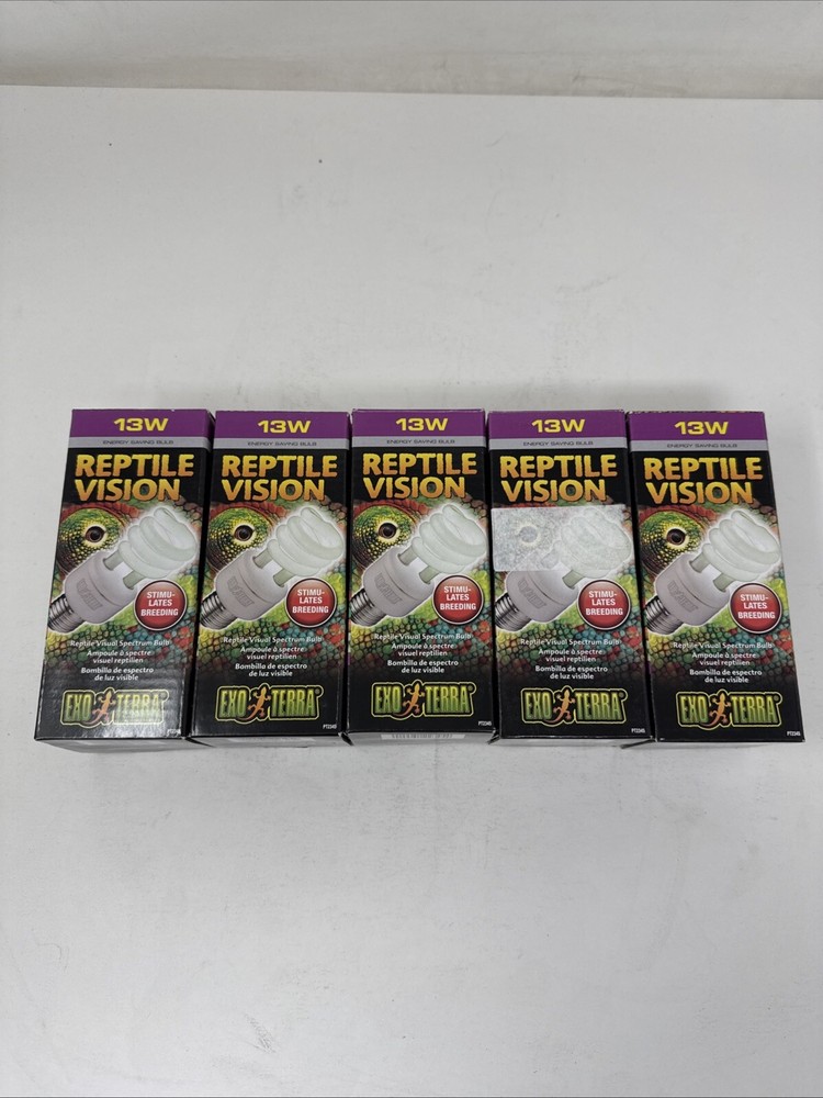 Lot Of 5 Reptile Vision Reptile Visual Spectrum Bulb 13 WATT PT-2345 | 5 Pack