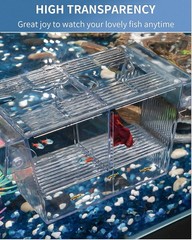 Pawfly Aquarium Fish Breeding Box Acrylic Hatchery Incubator Tank with Suctio…