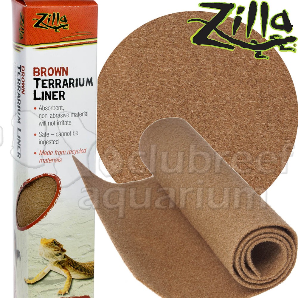 Zilla Brown Terrarium Liner Reptile Pad Reduce Odor 10/20L/29 Gallon Size