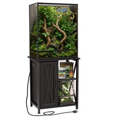 Herture 45-67 Gallon Reptile Tank Stand with Power Outlet, Terrarium Stand wi…