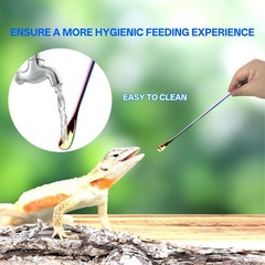 Voushtar 3-Pack Reptile Feeding Tongs Set with Spoon – 10.6 in, Colorful