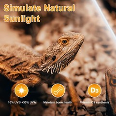 T8 15W UVB 10.0 Reptile Light, 18inch UVA UVB Reptile Light Bulb 2 Pack, Fluo…