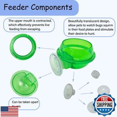 PINVNBY Reptile Suction Cup Feeder,Chameleon Feeding Food Bowl,Translucent An
