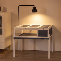 Wood Tortoise House, Indoor Turtle Habitat Reptile Cage, Tortoises Enclosure for