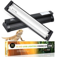 T5 UVB Reptile Light Fixture Combo Kit 8W 10.0 – Complete HO UVB Light for