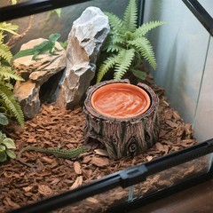 Reptile Hide Cave, Reptile Hideout with Detachable Base and Humidity Dish, 3 …