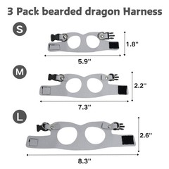 3 Pack Bearded Dragon Harness and Leash Set – Adjustable Soft Leather Lizard …