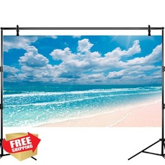 Riivvdise Beach Tank Background 24×16″ Blue
