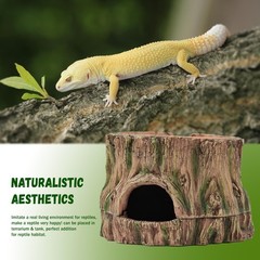 3 in 1 Reptile Hide Cave,Lizard Humid Hideout with Detachable Base and Clay W…