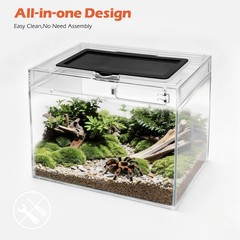 8-Piece Reptile Tank Starter Kit – Escape Proof Hermit Crab & Lizard Habitat, Mu