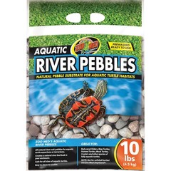 Zoo Med Aquatic River Pebbles All-Natural Substrate for Turtle Habitats, 10lbs