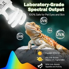 15W 5.0 UVB Reptile Light Bulb Tropical UVA Fluorescent Terrarium Lamp