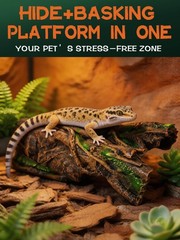Reptile Lizard Snake Hideout 13.3″L X 5.9″W X 3.9″H – Secure Decor for Ball