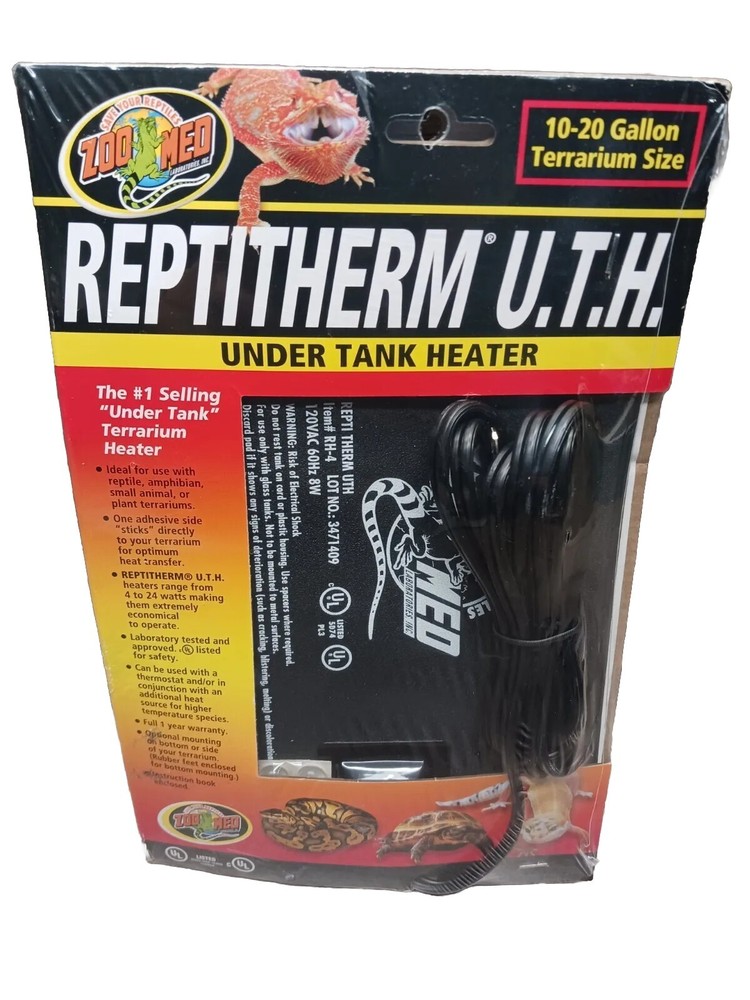ReptiTherm UTH Mat Heater 10-20 Gallon Reptile Terrarium 6″ x 8″ Heating Pad
