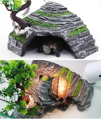 Reptile Simulation Rock Hide-Resin Amphibian Hideouts Cave Size 3.94” x 1.77”