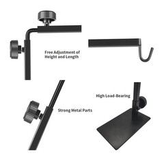 BOURDSERK Reptile Lamp Stand, Adjustable 16-31 Inch Large (Pack of 1), black