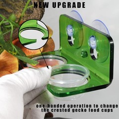 Crested Gecko Feeding Ledge with 10 Pcs 0.5oz Bowls, Reptile Food Cups and Wa…