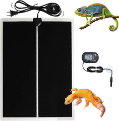 Reptile Terrarium Heat Pad with LCD Digital Aquarium Thermometer, 11 X 16.5In Po