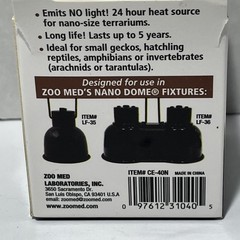 Zoo Med Nano Ceramic Heat Emitter 40W – Reptile Amphibian Vivarium Heating Bulb