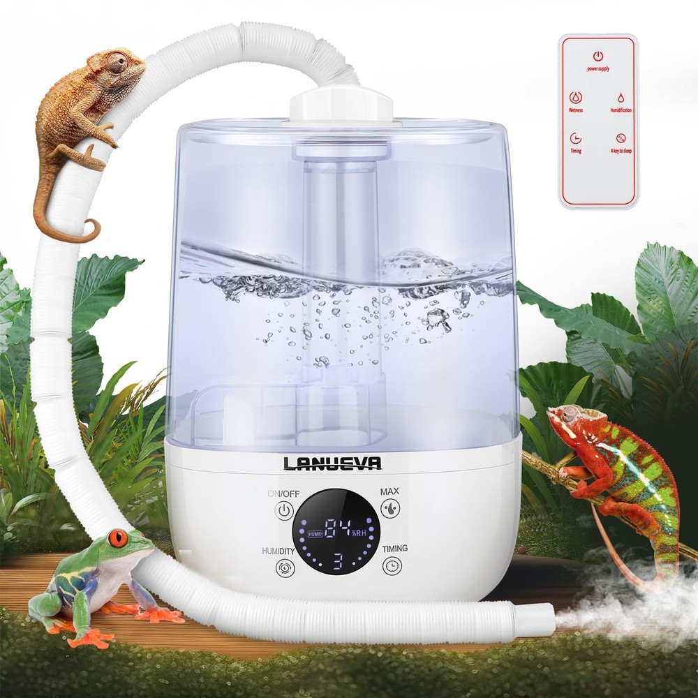 Reptile Humidifier with Humidity Control, Reptile Fogger with 4L Large Tank &…