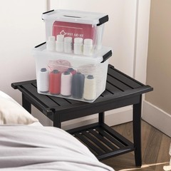 12 Quart & 6 Quart Clear Plastic Storage Bins, Latching Storage Box Bin with …