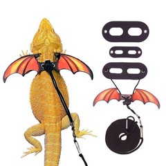 Bearded Dragon Leashes and Harness Soft Leather Detachable Reptile Lizard Wing