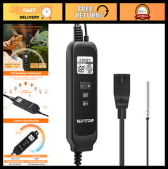 Adjustable Reptile Dimming Thermostat, PID Temperature Controller, Day/Night Hea