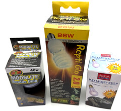 LOT Lamp Bulbs Reptile Terrarium Light 75 40 26 Watt Repti Glo Moonlight Day NEW