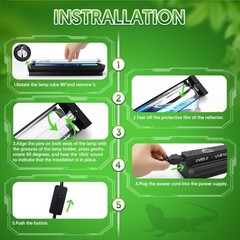 QZQ T5 UVB Reptile Light Fixture Combo Kit 8W, UVB Light for Reptiles with Sw…
