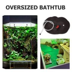 Turtle Habitat Accessories Frog Water Dish Reptile Bathing Pool Terrarium Bowl