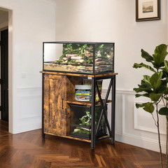 45-67 Gallon Reptile Tank Stand with Power Outlet, Terrarium Stand with Storage
