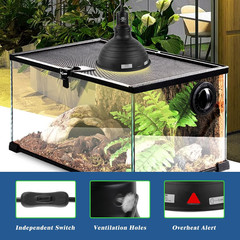 Reptile Light Fixture 8.1inch- Lightweight Aluminum Reflector Dome Reptile Light