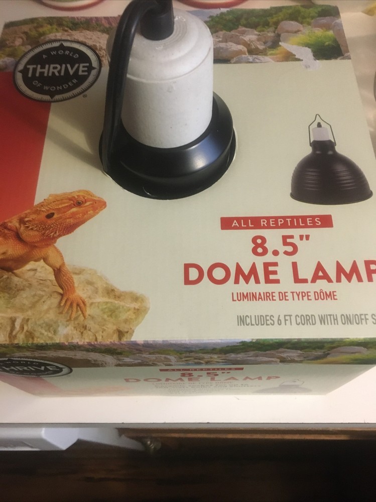 New Thrive 8.5″ Dome Lamp 6ft Cord On/Off Switch 150 Watt Reptiles Lizard Shake