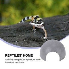 Reptile Hide Rest Cave Rubber Round Habitat Crawler Toys Pet Supplies