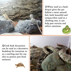 BNOSDM 2PCS Cork Bark Background,11.8″ x 7.9″ Natural Reptile Terrarium Backd…