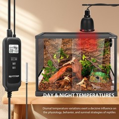 REPTITRIP 5.5 Inch Reptile Heat Lamp Fixture with PID Thermostat & 100W Ceram…
