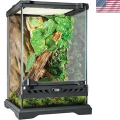 Elegant 3-Gallon Glass Terrarium for Reptiles & Amphibians – Escape-Proof Design
