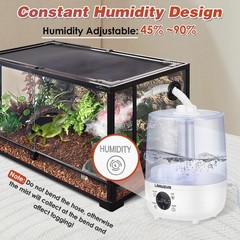 Reptile Humidifier with Humidity Control, Reptile Fogger with 4L Large Tank &…