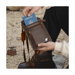 Polare Full Grain Leather Neck Wallet RFID Blocking Conceal Pas… Fast USA SHIP