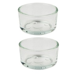 4Pcs Reptile Feeder Bowls Durable Transparent Glass Pet Food Water Bowls