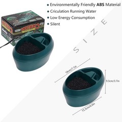 Reptile Waterfall Fountain & Feeder – 700ml Automatic Water Dispenser in Green