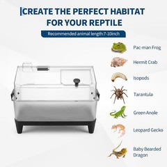 7pcs Reptiles Terrarium Kit with Lid, Heating Pad, Sand Substrate, Hide
