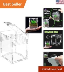 High Clarity Reptile Terrarium with Lockable Magnetic Top – 4.5″ Small Habitat