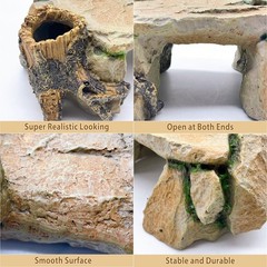 Reptile Hide Cave 9.05×6.29×3.93in Turtle Basking Platform – Safe Hiding Spot