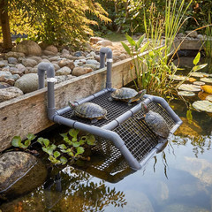 Adjustable Extra Large Turtle Basking Platform, 18-19″ Wider Hanging Dock, Baski