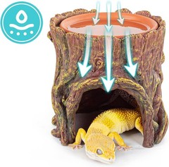Naturalistic Leopard Gecko Hide Cave – Safe Resin Design with Clay Water Basin